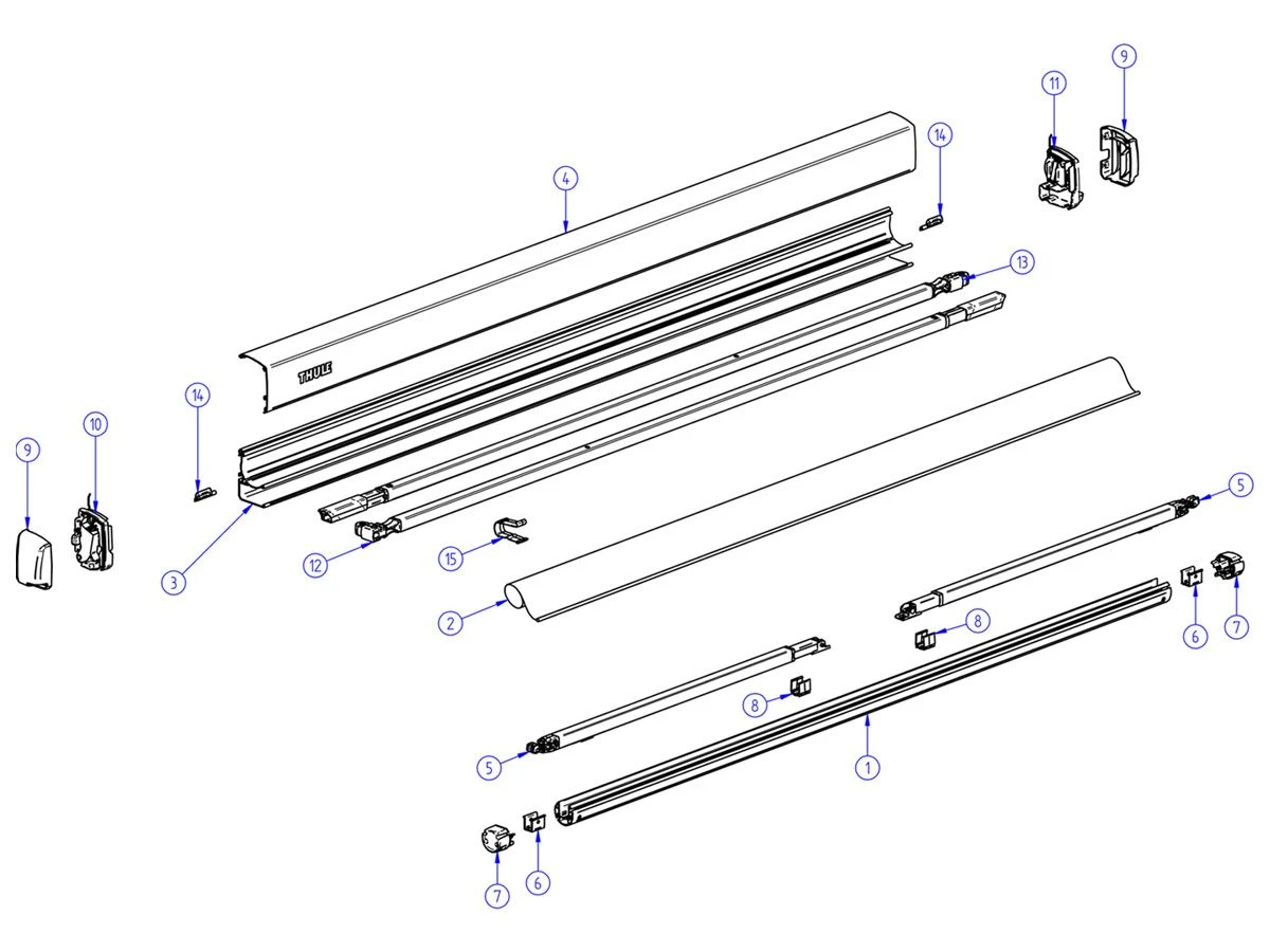 Thule Omnistor Set Eindkappen Cassette 3200 3 Thule Omnistor Set Eindkappen Cassette 3200