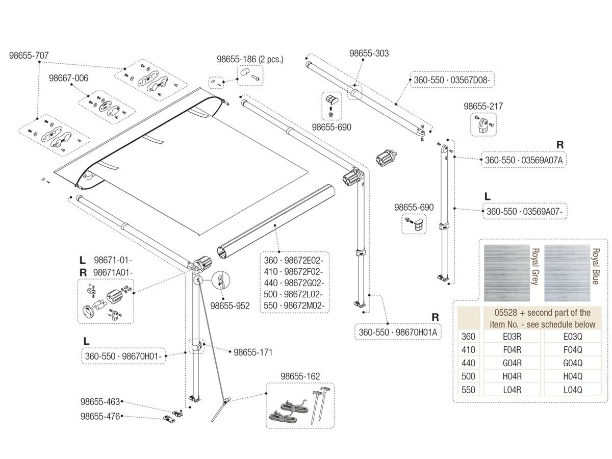 Fiamma Set Bevestiging Rafter Caravanstore - Afbeelding 3