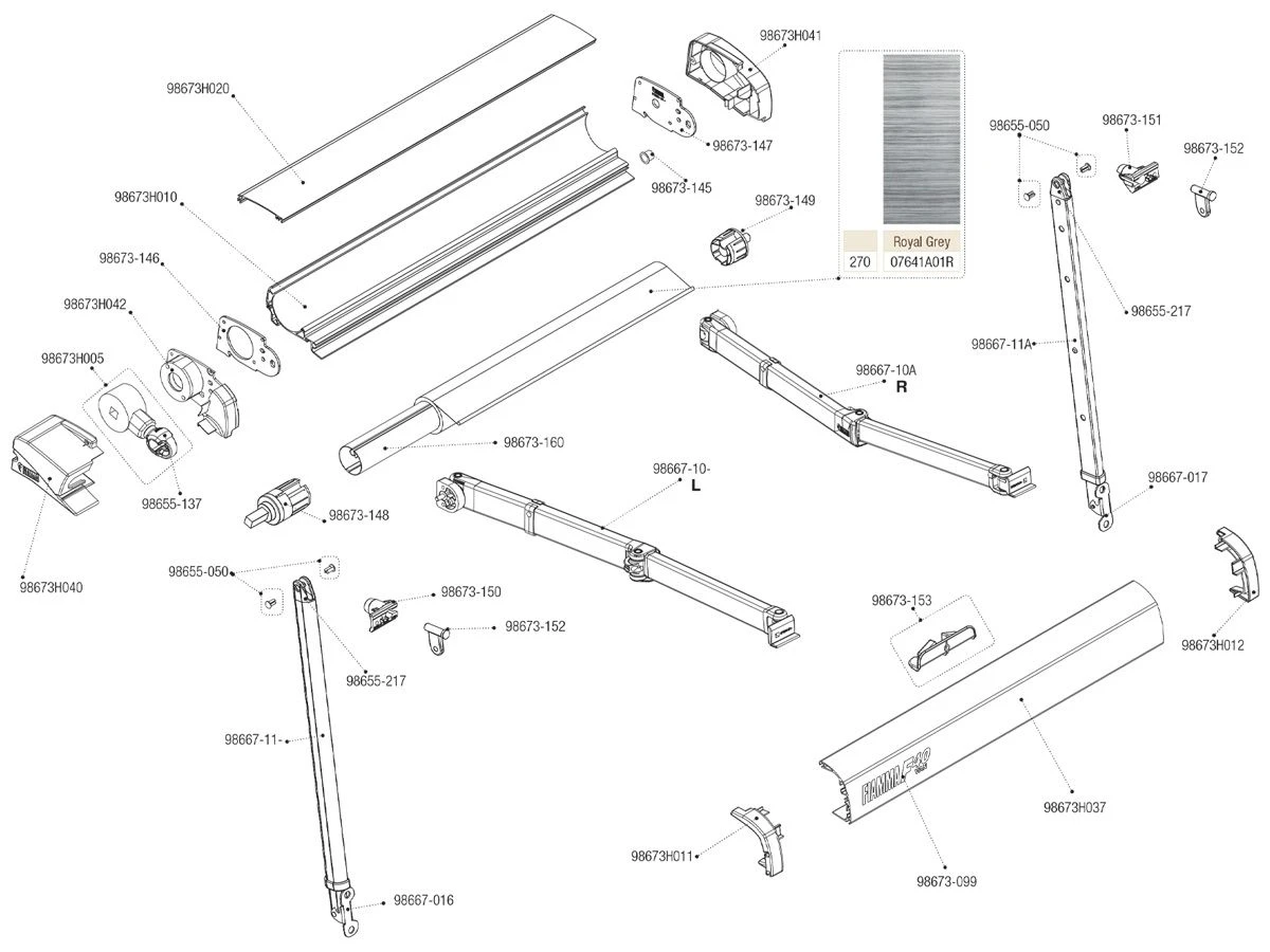 Fiamma Eindkap Cassette Rechts F40 4 Fiamma Eindkap Cassette Rechts F40 - Afbeelding 2